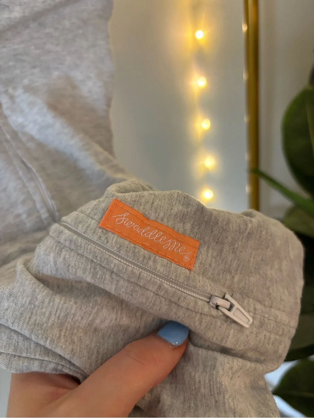 Swaddle Me Sleeveless Gray Zip-Front Baby Sleeper